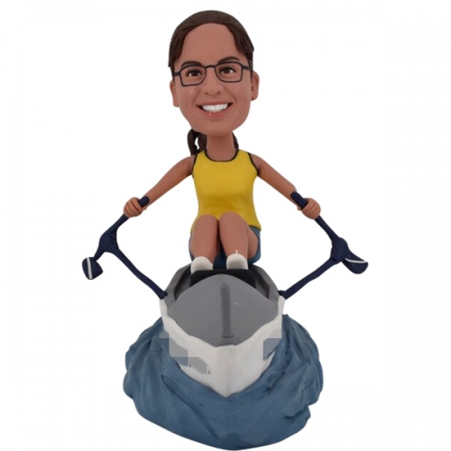 Rowing Rower Custom Bobblehead Female in boat