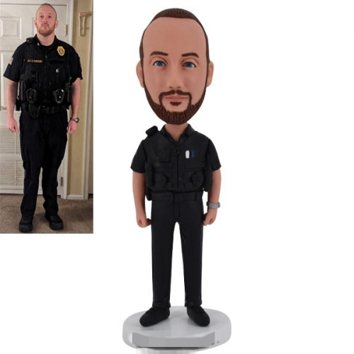 Police bobblehead personalized from photo