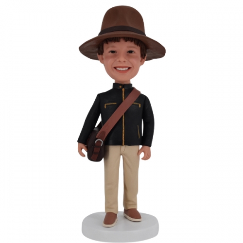 Custom Teen Bobblehead school boy with bag