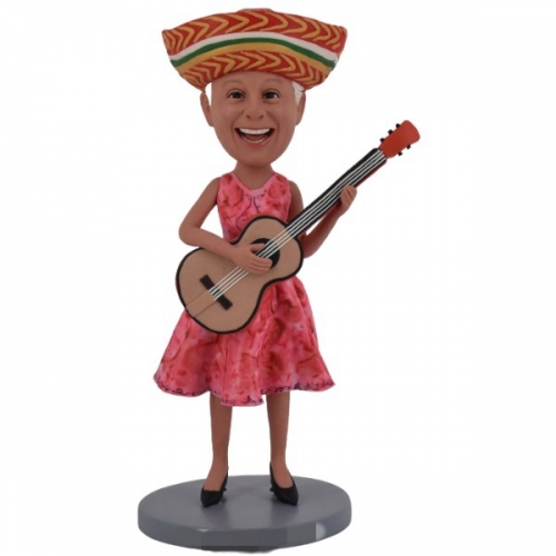 Custom Bobblehead personalized Mexican Mariachi female player