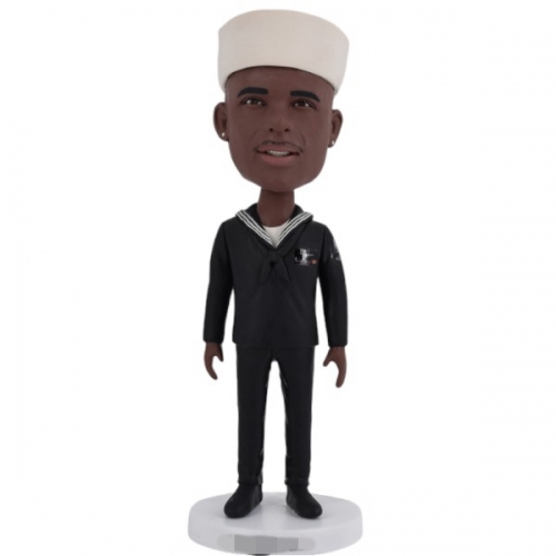 Custom US navy bobblehead with personalized hat