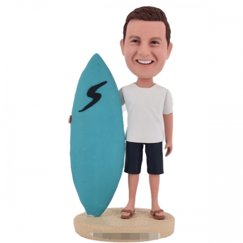 Custom Surfing bobblehead surf with surfboard female