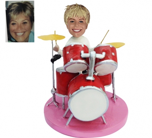 Custom Bobble Head Female Drummer