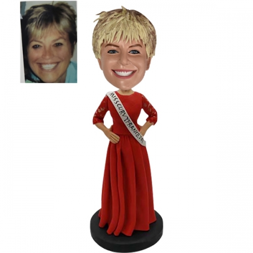 Custom MISS USA Bobbleheads gift for girlfriend