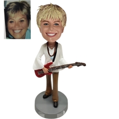 Female Rocking bobblehead Guitar Rocker