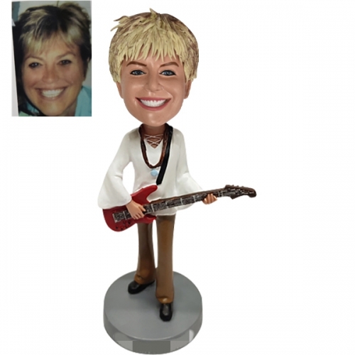 Female Rocking bobblehead Guitar Rocker