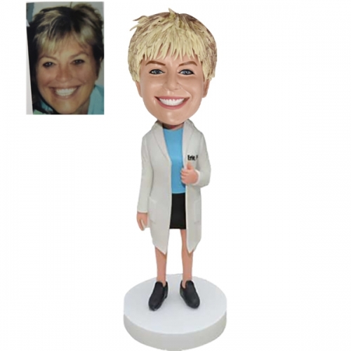 Personalized doctor bobblehead female