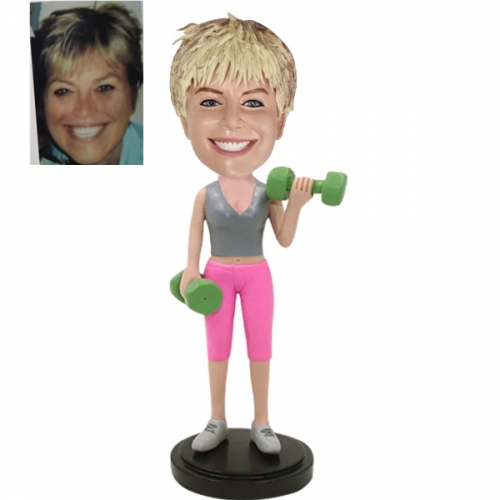 Bobblehead Custom Fitness with Dumbbell