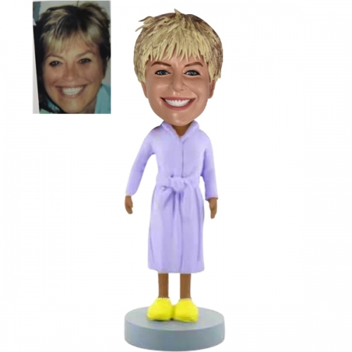 Custom Bobblehead for Mom in Bathrobe