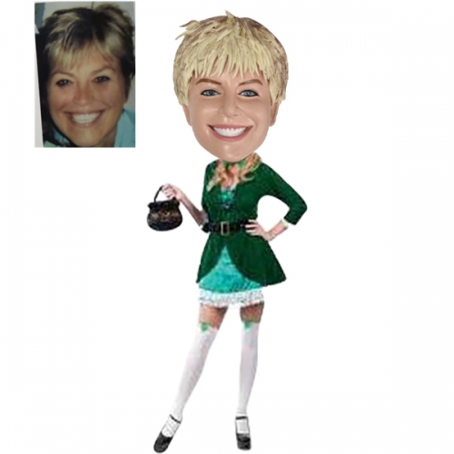 St Patricks Day female bobblehead gift