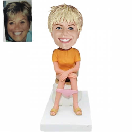 Woman on Toilet funny bobbleheads