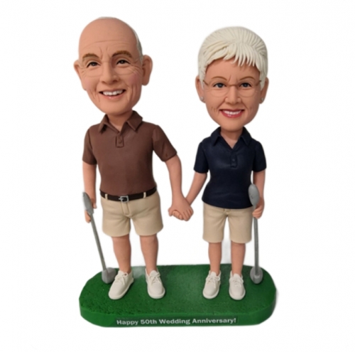 Couple Bobblehead Golf Theme