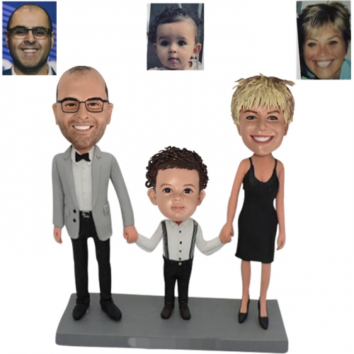 Custom Couple and Son Bobbleheads