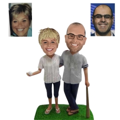 Personalized baseball couple bobbleheads doll