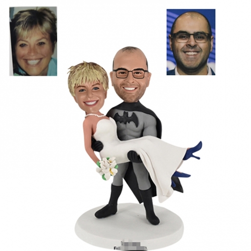 Wedding Bobbleheads Batman Groom Carrying Bride