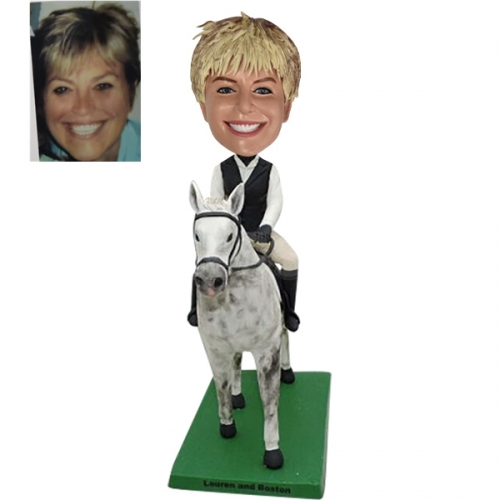 Female Bobblehead Riding Horse Equestrian