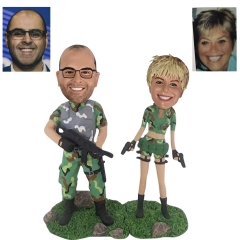 Custom Military Couple Bobbleheads