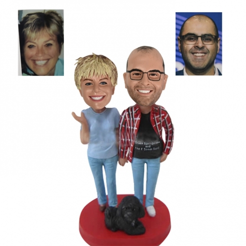 Custom Bobbleheads Couple in Jeans