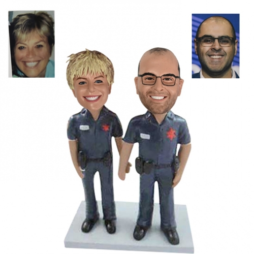 Personalized Bobbleheads Police Couple