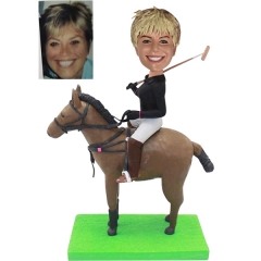 Custom Bobblehead on Horse Female Equestrian