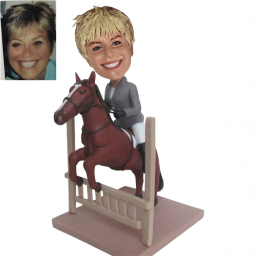 Equestrian Bobblehead Custom Female on horse