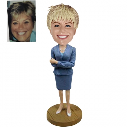 Custom Female bobblehead with arms crossed