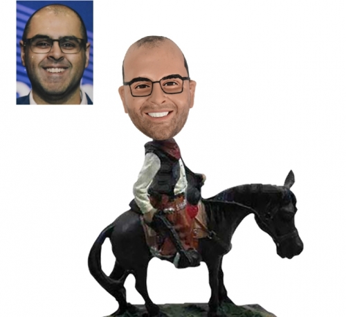 Custom Cowboy bobblehead on horse