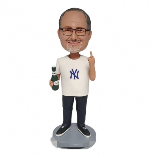 Custom Yankee Bobblehead NY fans with Middle finger up