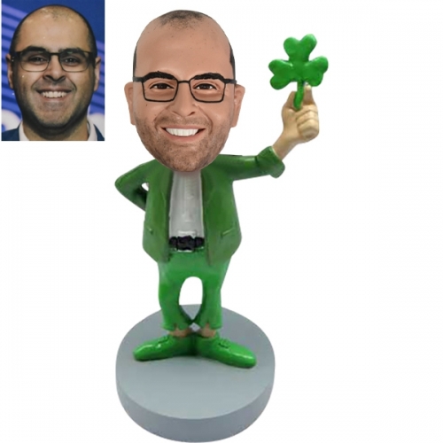 St Patricks Day custom bobble head doll