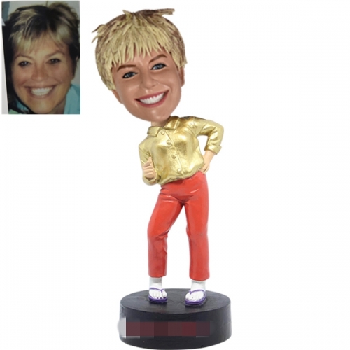 Custom Bobblehead with gold shirt