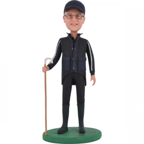 Custom bobblehead with cane gift for grandfather