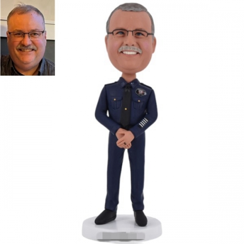 Custom chief bobblehead police officer