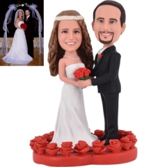 Custom Wedding double Bobblehead from photo cake topper