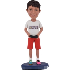 Custom kid Bobblehead child playing video game