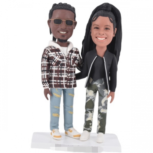 Custom double bobblehead boy and girlfriend Valentine's gift for her