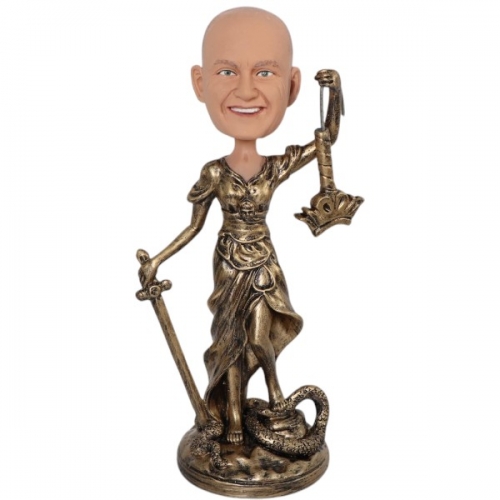 Custom Bobble Head with Lady Justice Body