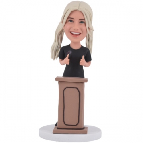 Custom Bobblehead Standing at Podium