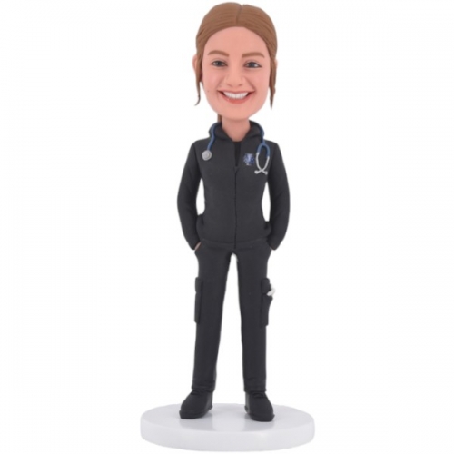 Custom Female Paramedic Bobblehead