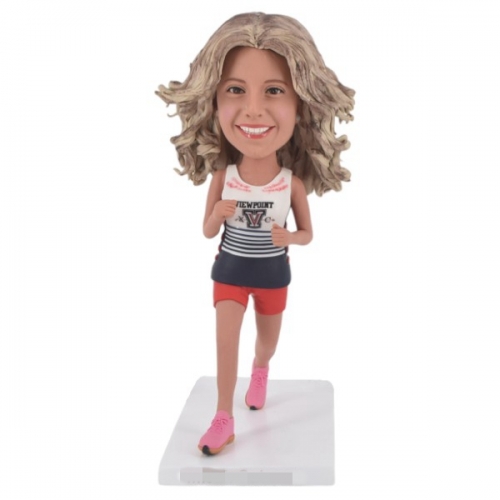 Custom Running bobblehead female runner