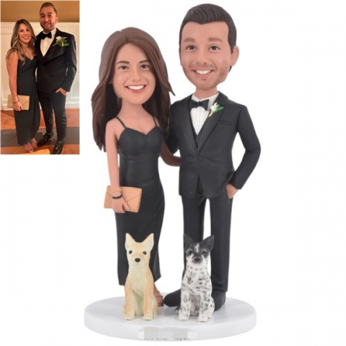 Custom Double couple anniversary Bobbleheads gift