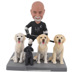 Customized Los Angeles hockey Bobble head for 60th birthday with dogs