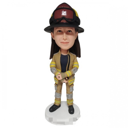 Custom firefighter Bobblehead doll personalized fireman figurine