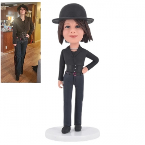 Personalized Bobblehead with hat from photo