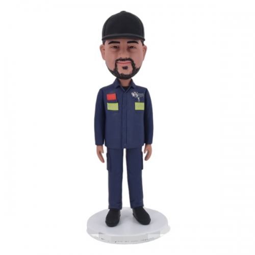 Custom Bobble head best employee in uniform