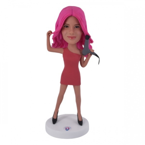 Custom Hairdresser Barber Bobblehead with air blower stylist gift 
