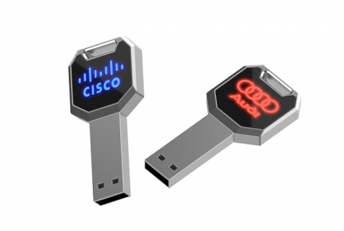 Luminous key U disk metal gifts can be customized USB flash driver 2.0 3.0
