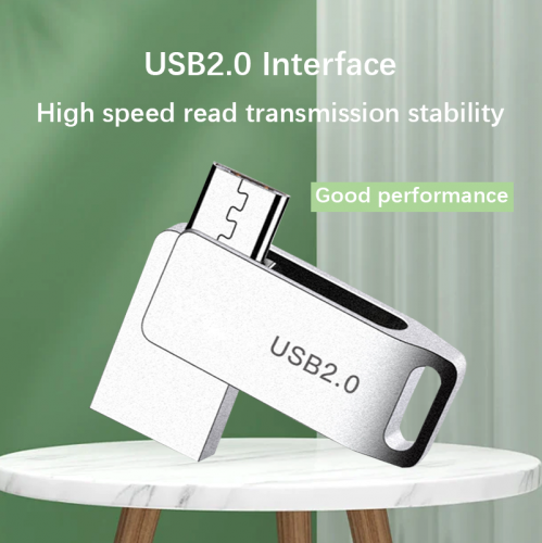 OTG旋转U盘金属手机笔记本电脑Android 2合1迷你USB闪存驱动程序高速读写2.0
