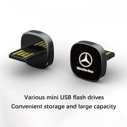 2021热销隐藏式汽车USB闪存盘U盘金属锌合金LED发光LOGO定制