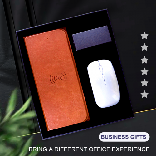 Wireless mouse&mouse pad set with wireless charger gift box can be custom logo Mother's Day gift an business