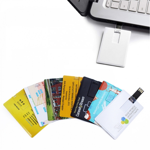 Thin Card-type USB Flash Drive Custom Logo Color Printing Waterproof Business Card USB 3.0 2.0 Flash Drive